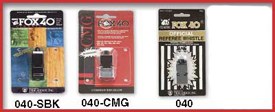 MINI CMG OFFICIAL REFEREE WHISTLE BLACK FOX 40 BRAND 